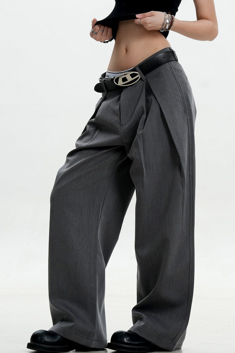 Pleated Draped Wide Trousers