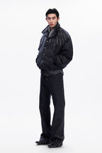 Rhinestone Textured Puffer Jacket