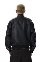 Textured PU Leather Jacket