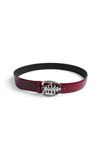 Metal Spine Buckle Leather Belt