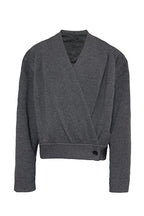 Pleated Knit Wrap Cardigan