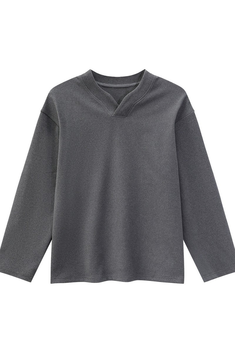 Thermal V-Neck Long Sleeve Tee