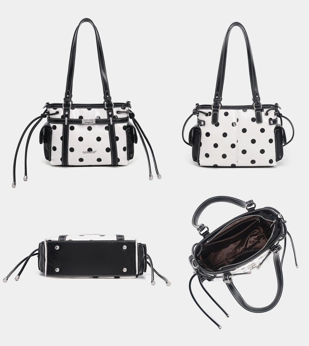 Polka Dot Basket Bag