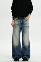 Dark Blue Straight Jeans