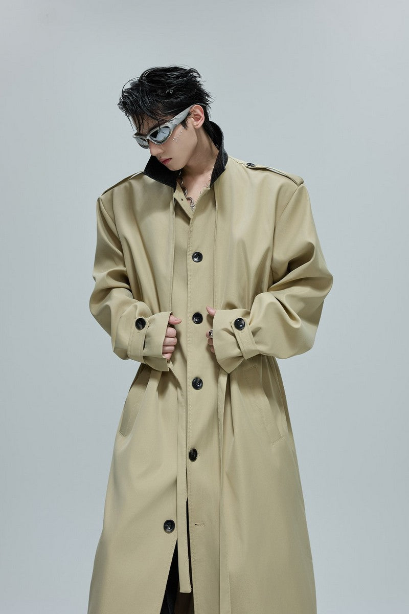 Deconstructed Woven Faux Layer Trench