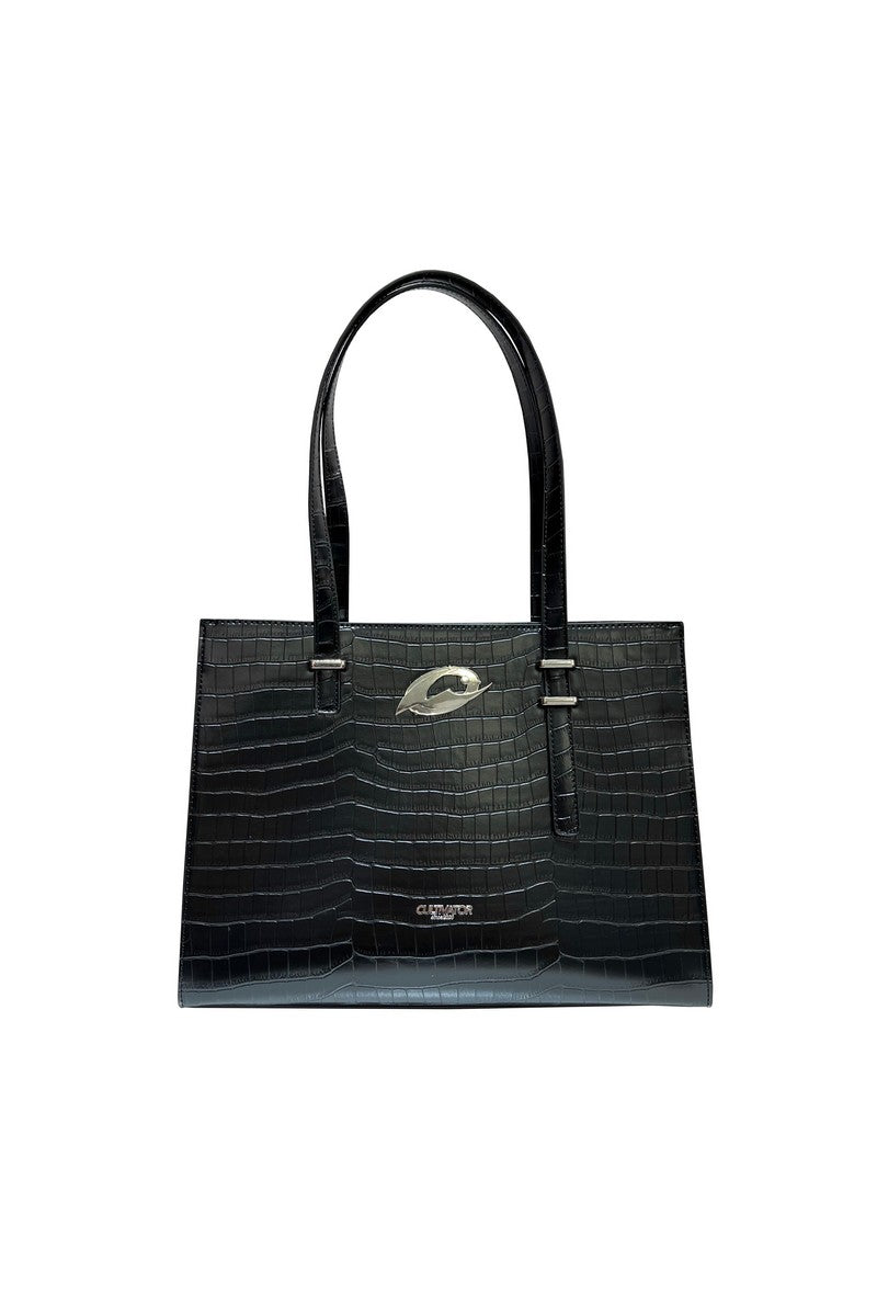Crocodile Pattern Logo Tote Bag