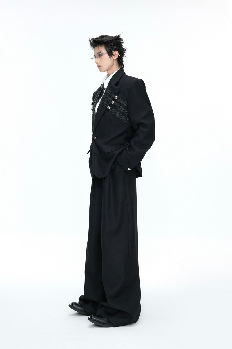Braided Loose Suit Trousers