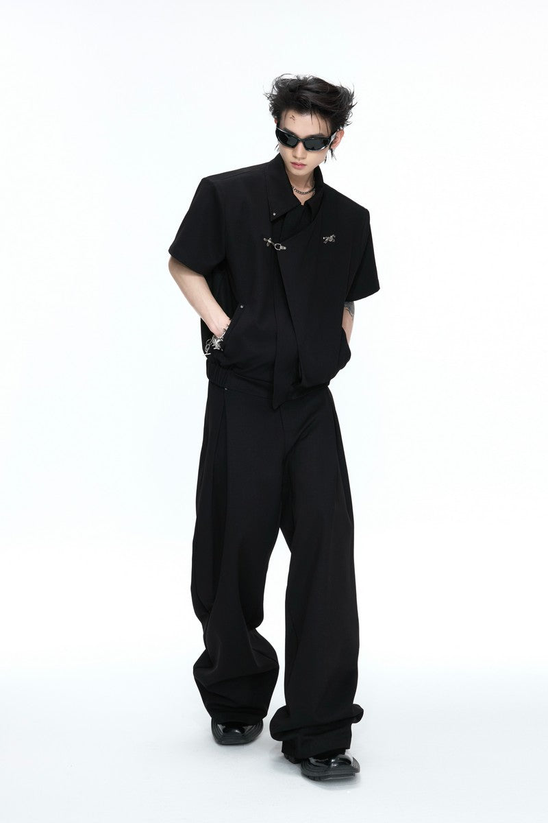Asymmetric Cropped Short Sleeves Jacket