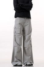 High-Street Zipper Black Cargo Pants