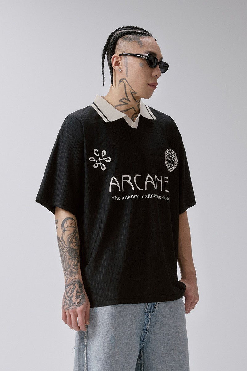 Contrast Panel Jersey Polo