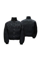 Rhinestone Textured Puffer Jacket