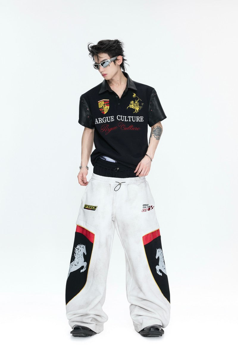 Washed Racing Baggy Sweatpants