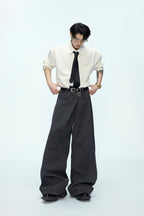 Washed Layered Loose Jeans