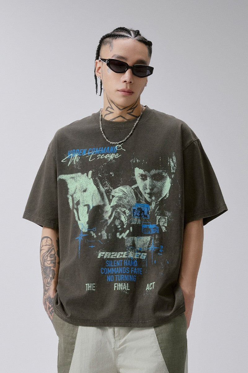 Washed Vintage Movie Graphic T-Shirt