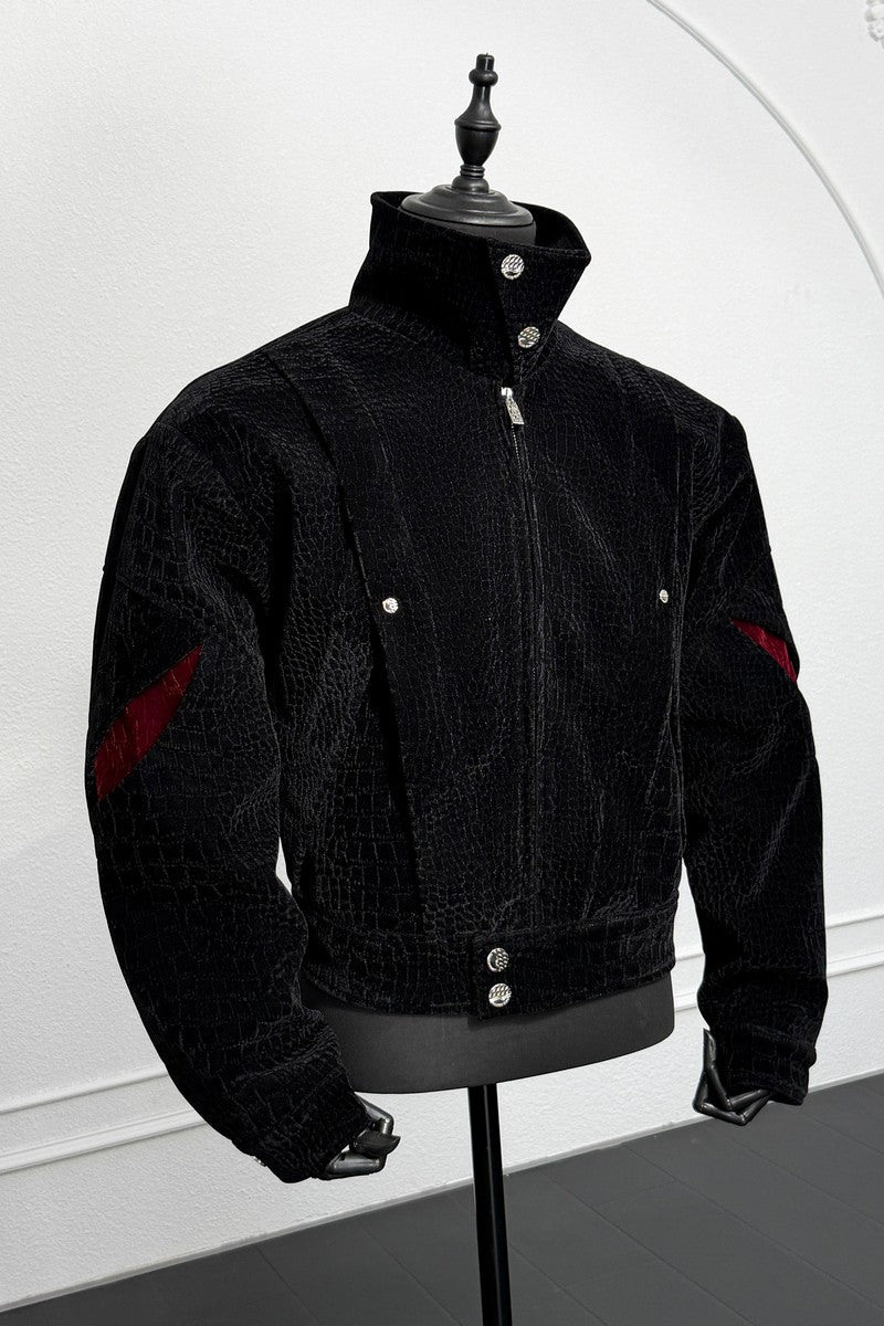 Velvet Croc Panel Jacket