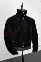 Velvet Croc Panel Jacket