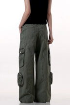 Washed Deconstructed Multi-Pocket Trousers