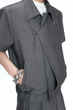 Asymmetric Cropped Short Sleeves Jacket