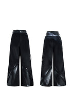 Deconstructed Wide Leg Wool Pants