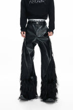 Faux Fur Croc Zip Pants