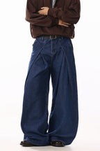 Vintage Pleated Wide Jeans