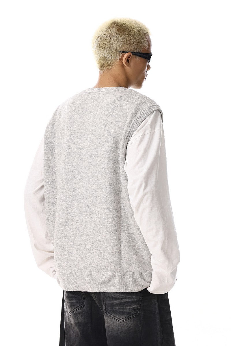 Layered Knit Vest Cardigan