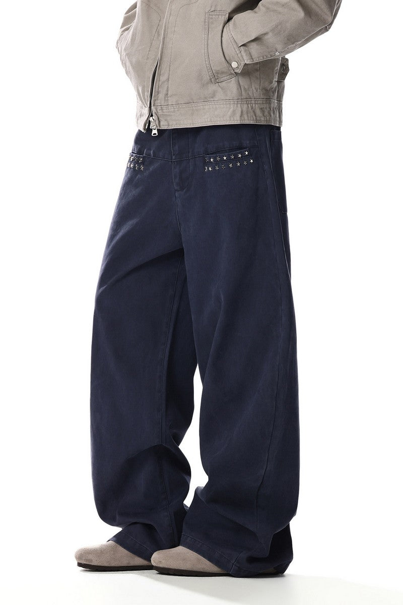 Stars Studded Wide Jeans