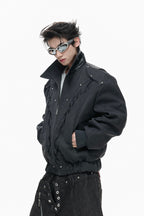 Washed Canvas Studded Jacket