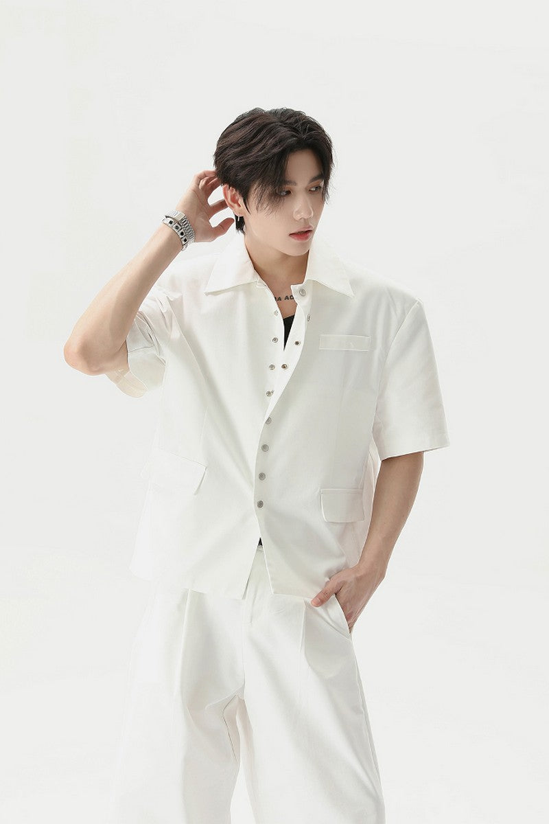 Western Style Buttoned Suit Shirt