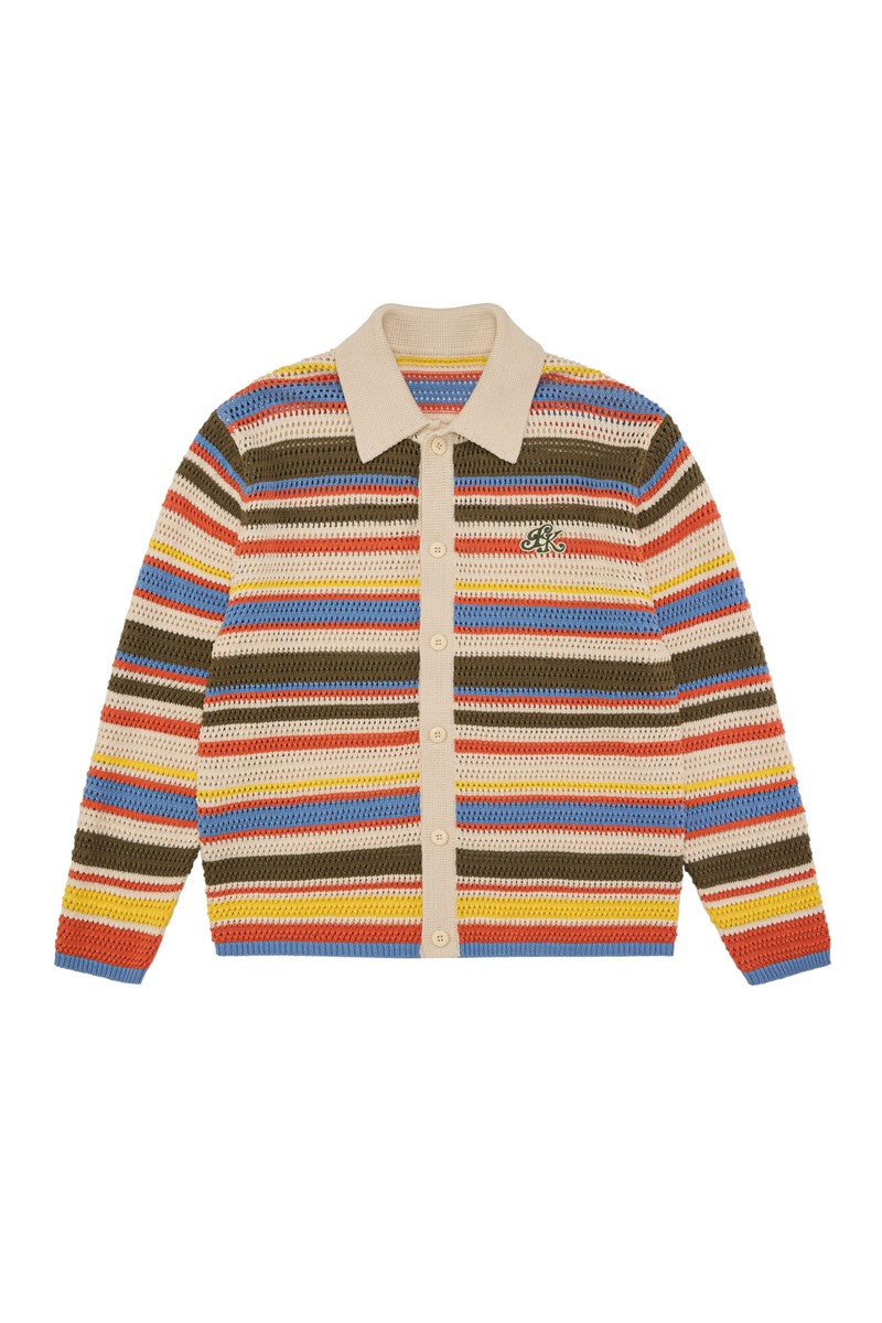 Color Stripe Knit Cardigan