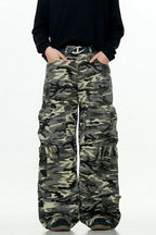 Distressed Camo Cargo Pants