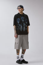 Distressed Printed Polo Shirt