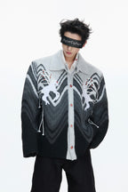 Gradient Knit Polo Cardigan