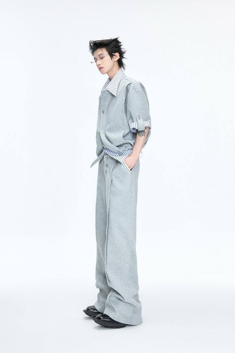 Layered Striped Sweatpants