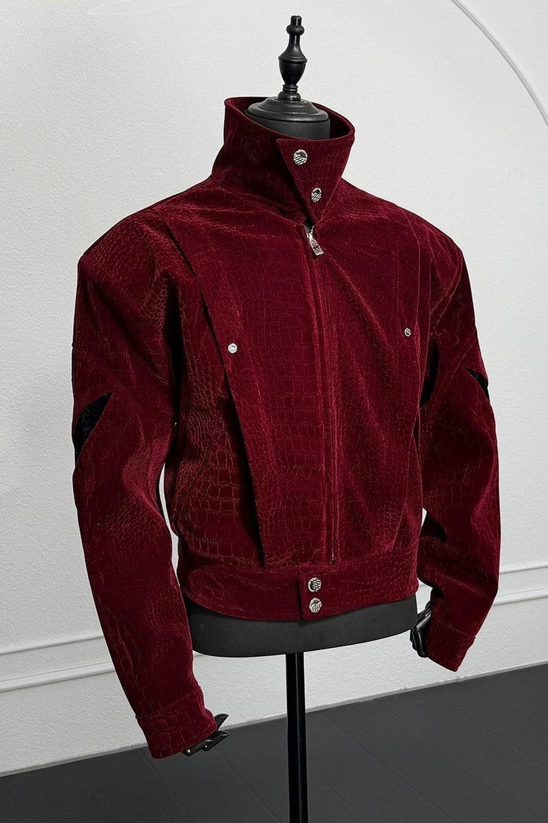 Velvet Croc Panel Jacket