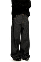 Raw Black Straight Jeans