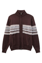 Heavyweight Fair Isle Knit Zip Cardigan