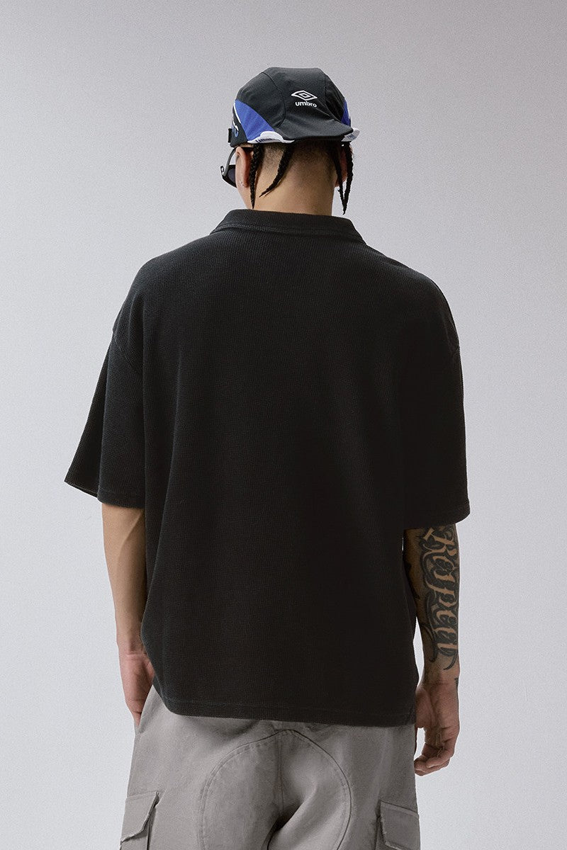 Distressed Printed Polo Shirt