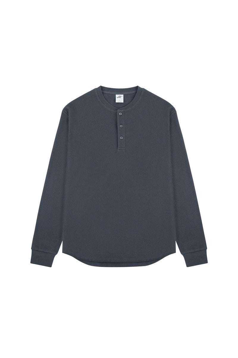 Waffle Henley Long Sleeve Tee - EU Only