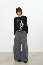 Reversible Pleated Drop Crotch Pants