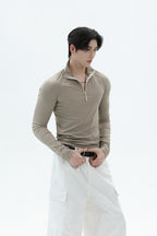 Stretch Dry-Fit Mock Neck Tee