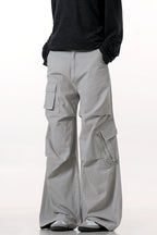 High-Street Zipper Black Cargo Pants
