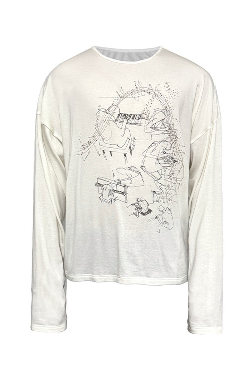 Piano Print Long Sleeve