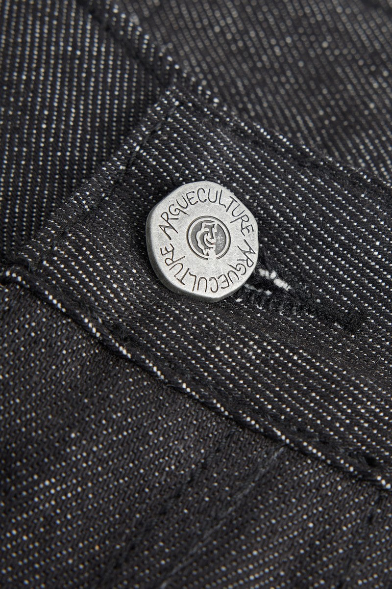 Embroidered Flared Raw Jeans