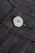 Embroidered Flared Raw Jeans