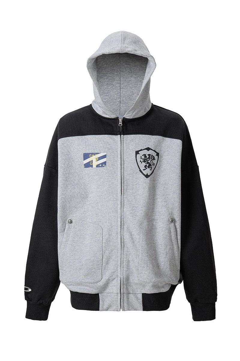Colorblock Zip Up Hoodie