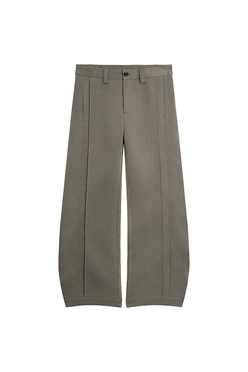 Quilted Pleated Wide Leg Trousers