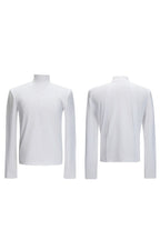 Embroidered Spine Mock Neck Tee