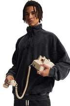 Washed Half Zip Sweater