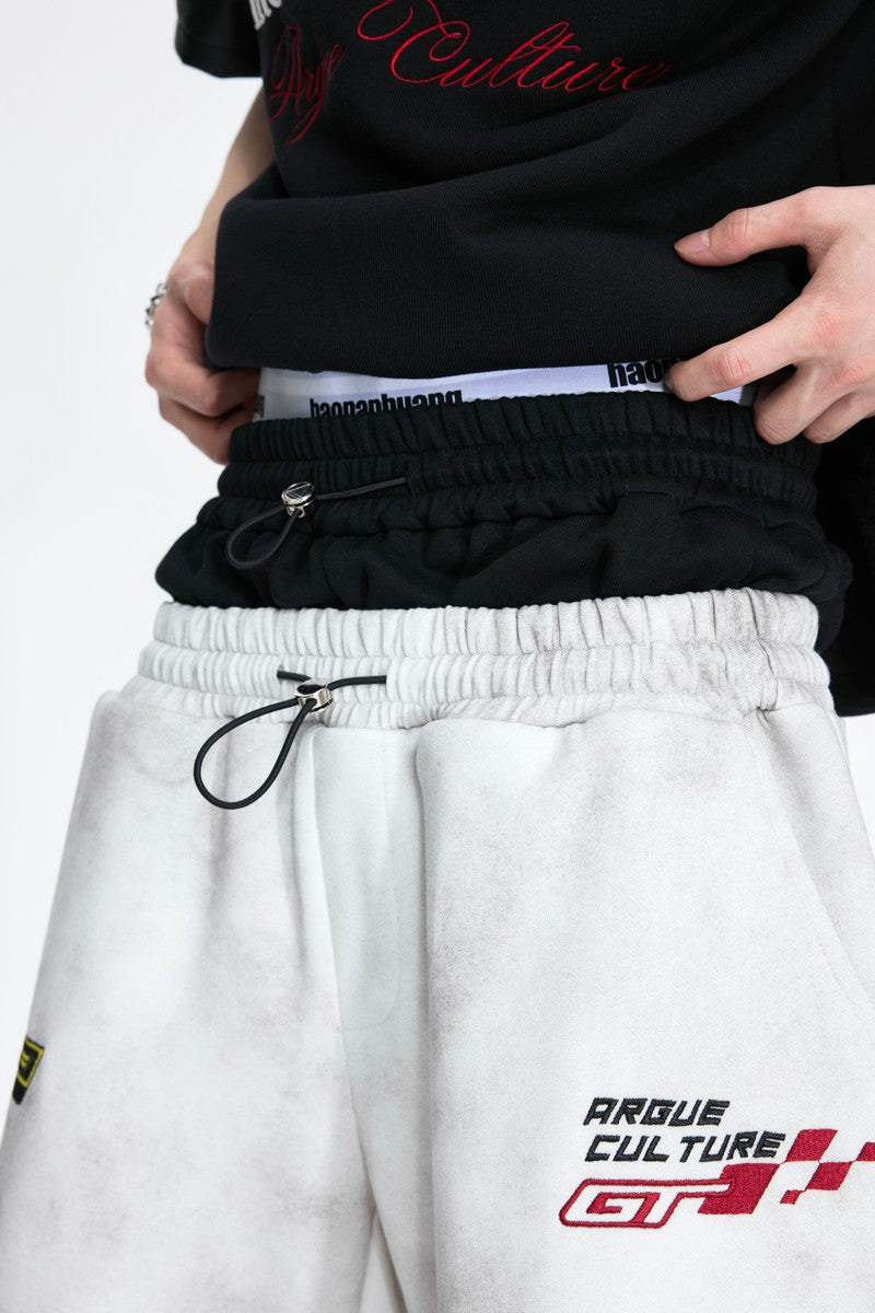 Washed Racing Baggy Sweatpants